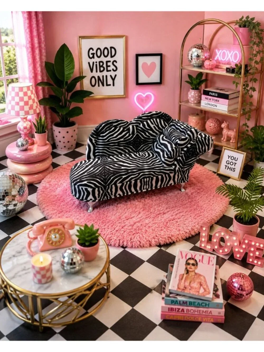 New Black & White Zebra Doll Chaise Jewelry Box Organizer Couch Jewelry Box